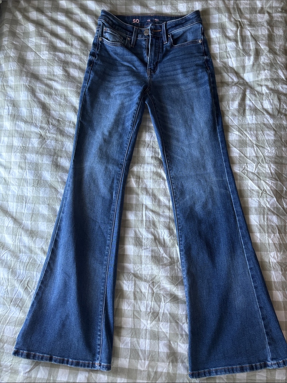 SO Medium Blue Flared Jeans for Women